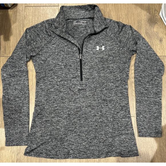 Under Armour Size XS Women’s Loose Heat Gear 1/2 Zip Long Sleeve Top Shirt Gray - Picture 1 of 4